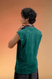 Los Angeles Green Oversized Printed Acid Wash Vest