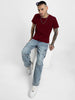 Maroon Solid Men's Tshirt