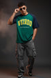 Veirdo Original Green Raglan Typography Printed T-shirt