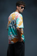 Mickey Loves Music White Oversized Tie-Die Printed T-shirt