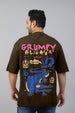 Aligator Brown Graphic Printed Plus Size T-shirt