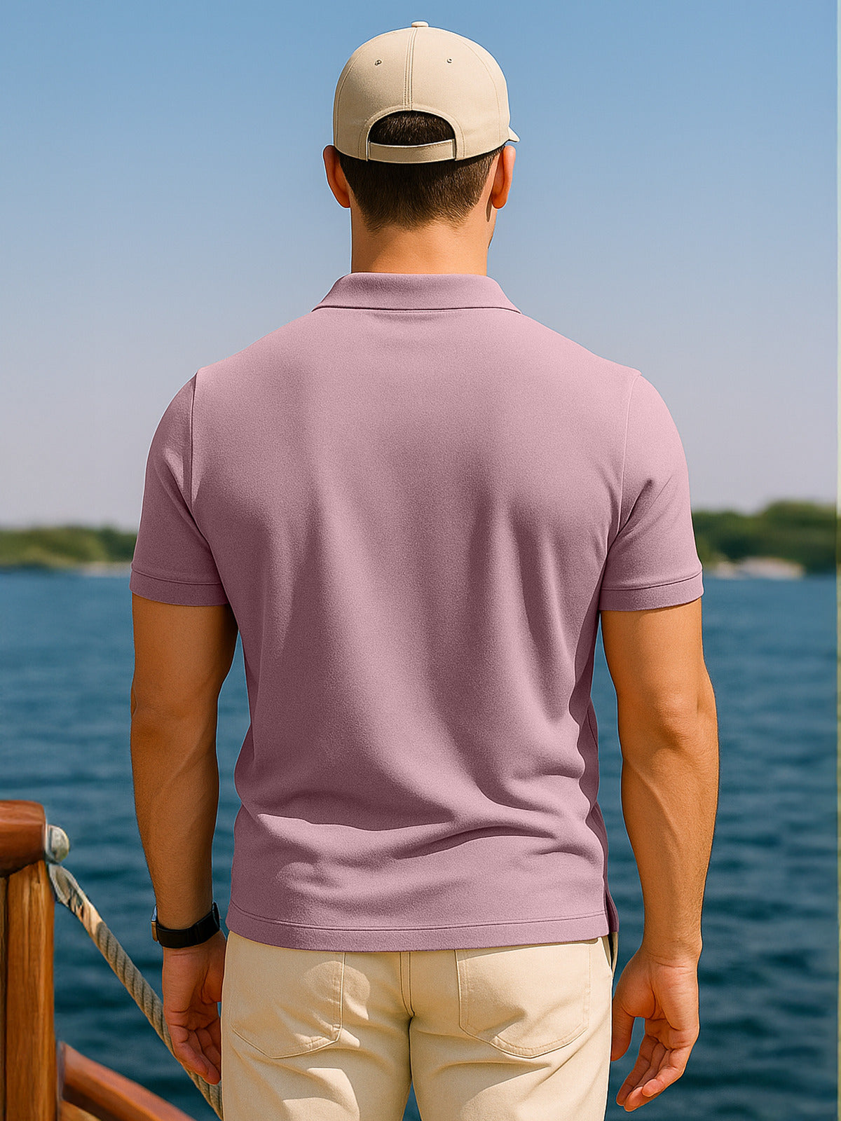 Zephyr Pique Plain Regular Fit Zipper Polo T-shirt