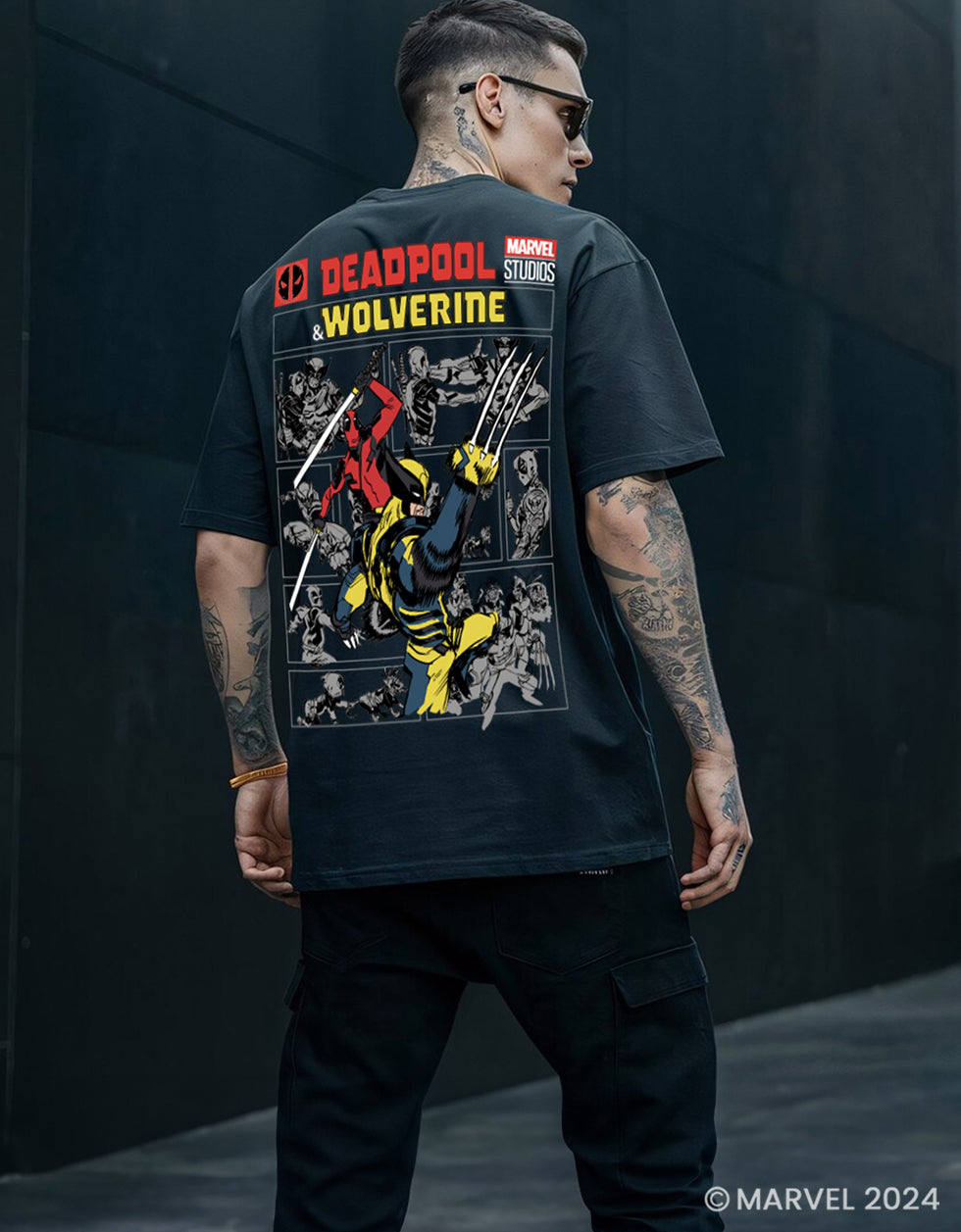 Get Ready for the Madness Marvel Black Oversized Deadpool T-Shirt