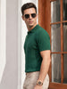 Green Ribbed Flatknit Textured Regular Fit Exclusive Polo T-Shirt