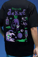 Curiosity Black Oversized Puff Printed Exclusive T-shirt