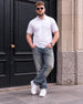 White Interlock Plain Plus Size Zipper Polo T-shirt