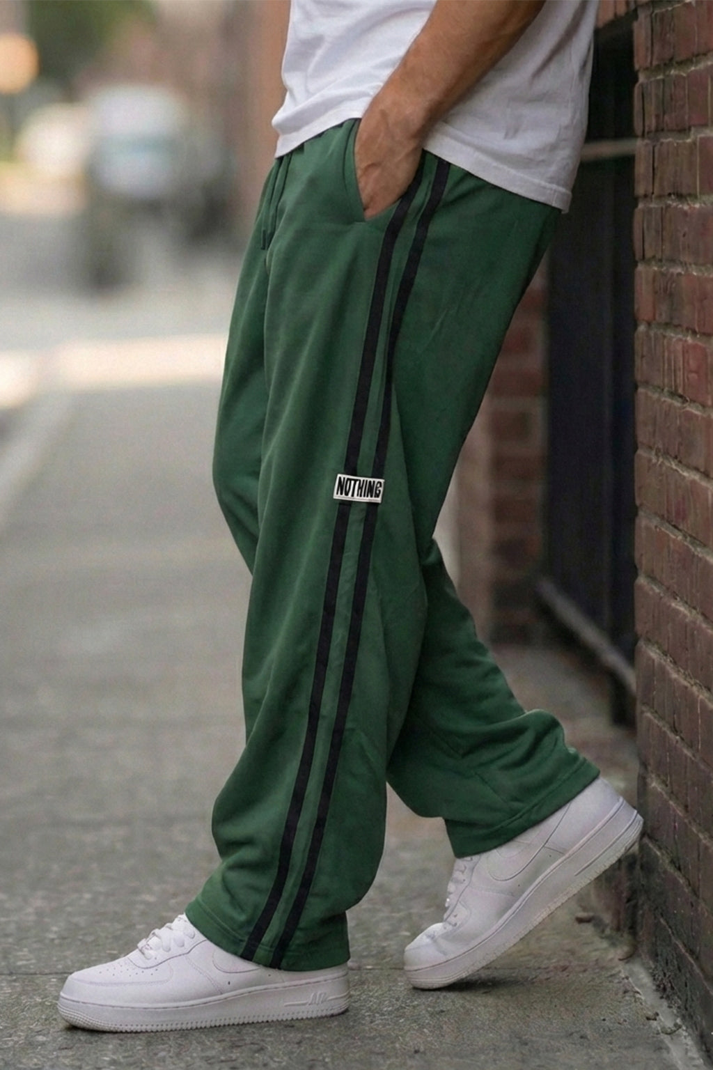 Nothing Impossible Olive Side Stripe Knitted Cargo