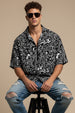 Abstract Maze Black All Over Print Oversized Exclusive Shirt