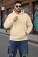 Beige Plain Plus Size Hoodie