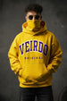 Veirdo Original Mustard Oversized Printed Hoodie With Face Mask