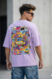 Doodle Lilac Oversized Back Graphic Printed T-shirt