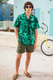 Abstract Green All Over Print Oversized Exclusive Shirt