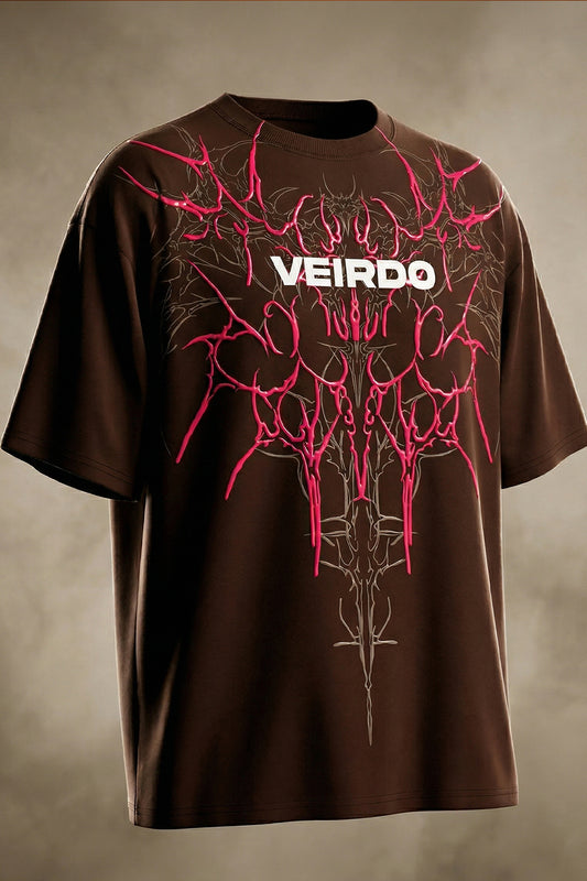 Veirdo Brown Silicon Printed Exclusive T-shirt Supreme Edition