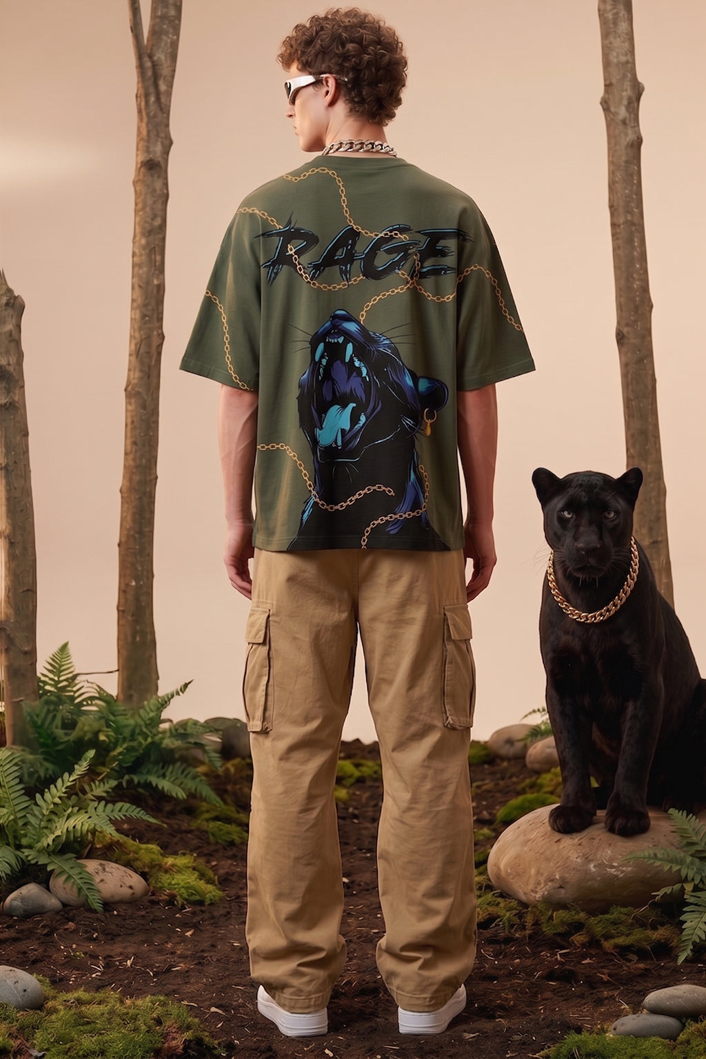 Black Panther Olive Back Printed Exclusive T-shirt Supreme Edition