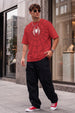 SpiderVerse Webline Red Oversized Printed T-Shirt