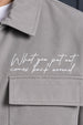 Light Grey 4-Pocket Regular Fit Nylon Exclusive Shacket