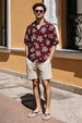 Crimson Petal Maroon All Over Printed Oversized Exclusive Shirt