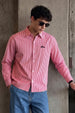 Crimson Stripe Red Boxy Fit Full sleeve Exclusive Shirt