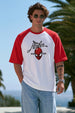 Peter Parker Red Raglan Oversized Printed T-Shirt