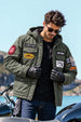 Olive Green Multi-Patch Functional Pocket Hooded Jacket