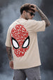 Spiderman Swanwhite Oversized Back Typographic Printed T-shirt
