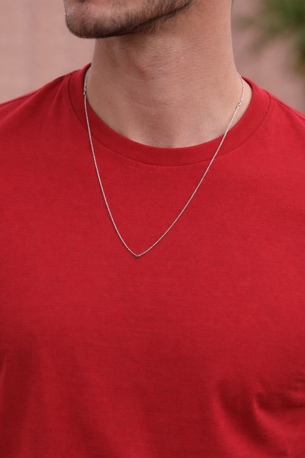 Red Plain Regular Fit T-shirt