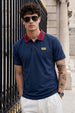 Navy Contrast Collar Regular Fit Exclusive Pique Lycra Polo T-Shirt
