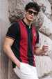 Black Salsa Colorblock Regular Fit Exclusive Pique Lycra Polo T-Shirt
