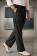 Black Tailored High-Waist Adjustable Weist Korean Pant