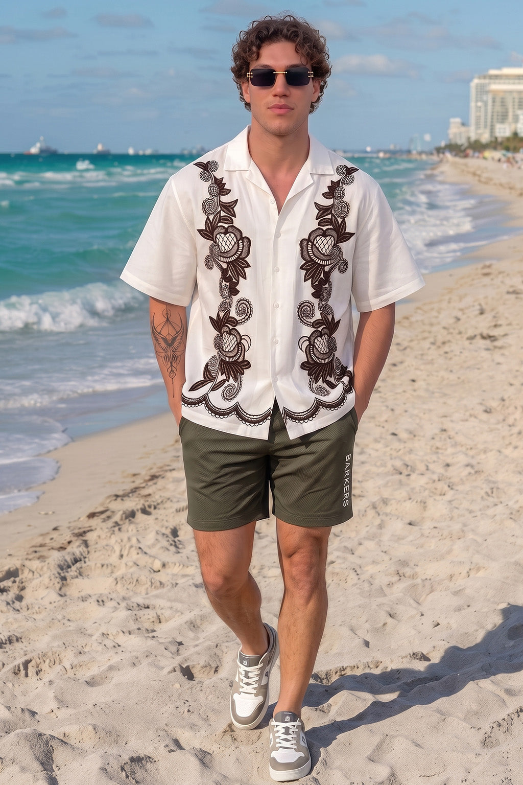 Oasis FloralWhite Oversized Printed Exclusive Shirt