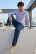 Azure Stripe Blue Boxy Fit Full sleeve Exclusive Shirt