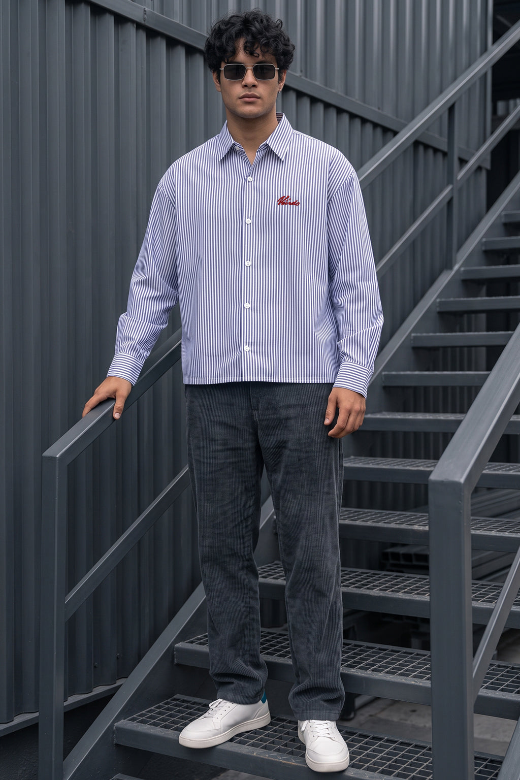Azure Stripe Blue Boxy Fit Full sleeve Exclusive Shirt