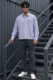 Azure Stripe Blue Boxy Fit Full sleeve Exclusive Shirt