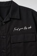 Black Utility Twill Cropped Short-Sleeve Exclusive Shirt