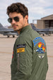 Altitude Olive Green Multi-Patch Detailed Full Sleeve Zip-Up Pilot Jacket