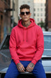 Magenta Plain Regular Fit Hoodie
