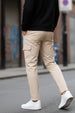 Beige Pure Woven Narrow Fit 5 Pocket Exclusive Cargo