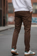 Brown Pure Woven Narrow Fit 5 Pocket Cargo
