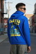 Travel Blue Regular Fit Back Printed Hoodie