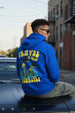 Travel Blue Regular Fit Back Printed Hoodie