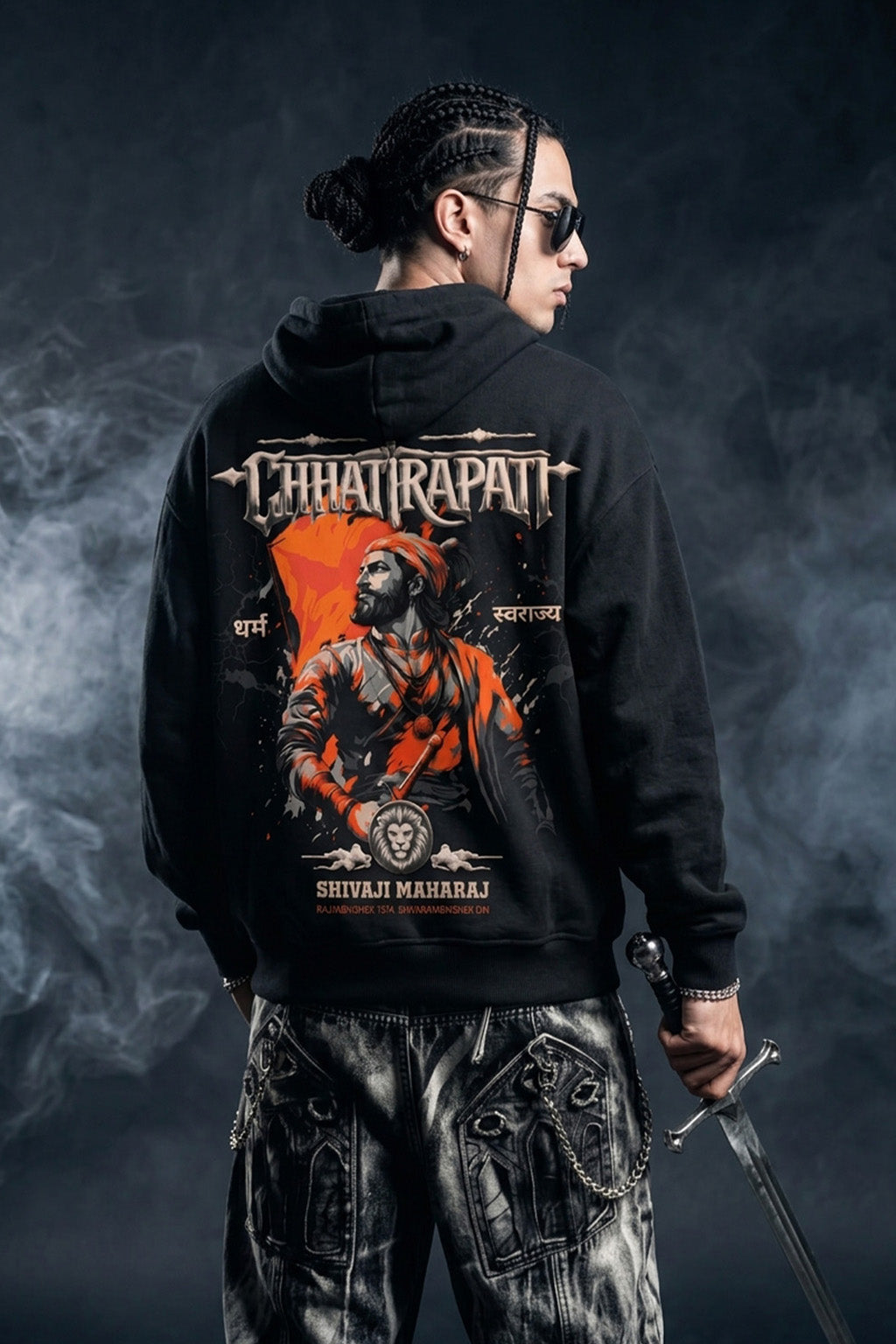 छत्रपति शिवाजी महाराज Oversized Puff Printed Exclusive Hoodie