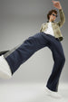 Navy and Grey Side Stripe Button Knitted Cargo