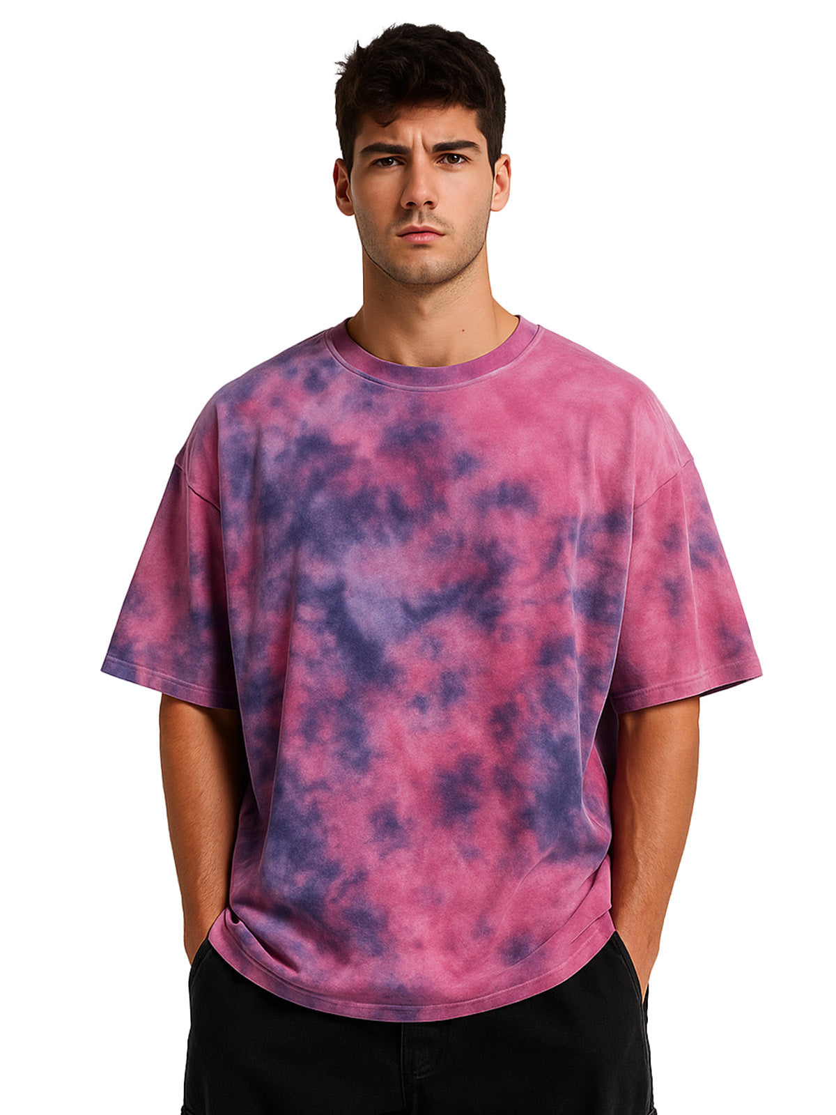 Smoke Rust Oversized Tie-Die Printed T-shirt