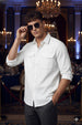 White Plain Relaxed Fit Full Sleeve Dual Pocket Utility Exclusive Shirt