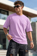 Lilac Plain Oversized T-shirt