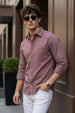 Rose Wood Pink Plain Regular Fit Single Pocket Full Sleeve Exclusive Shirt