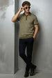 Olive Jacquard Textured Regular Fit Exclusive Polo T-Shirt