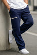 Navy Plain Everyday Loose Fit Knitted Cargo