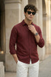 Maroon Plain Regular Fit Single Pocket Full Sleeve Exclusive Shirt