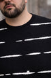 Midnight Shadow Line Stripe Black Plus Size T-shirt